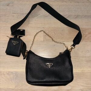 Black leather purse